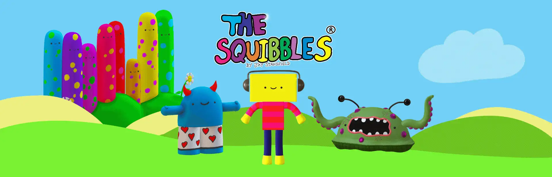 The main banner for The Squibbles website